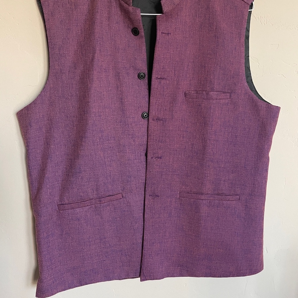Men's Plum Nehru Vest - Classic Sleeveless Blazer